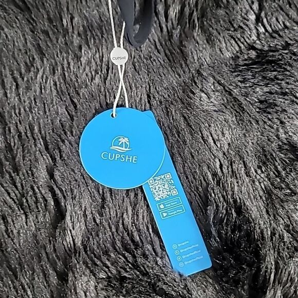 CUPSHE Women's Ruffled One Piece Swimsuit V Neck Lace Up - Picture 5 of 6